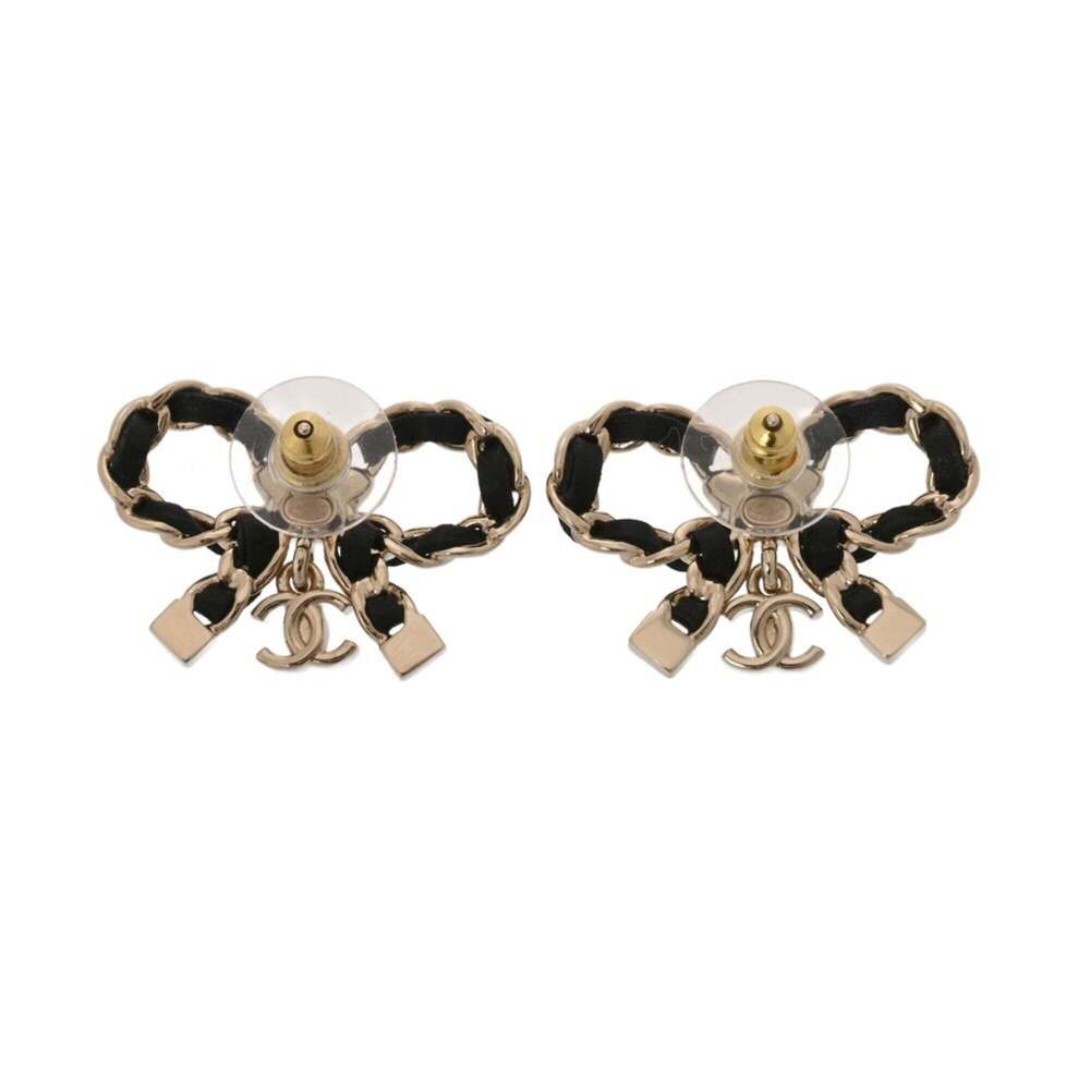 CHANEL Gold Leather Earrings - Picture 5 of 11